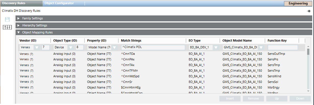 Climatix DH Discovery Rules